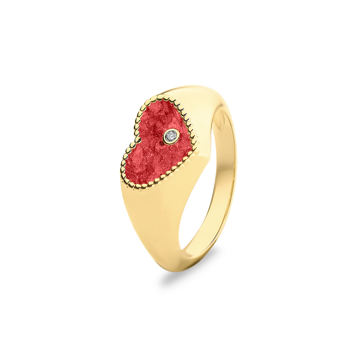 See You Gouden hartring met diamant voor as – RG071 – afbeelding 1