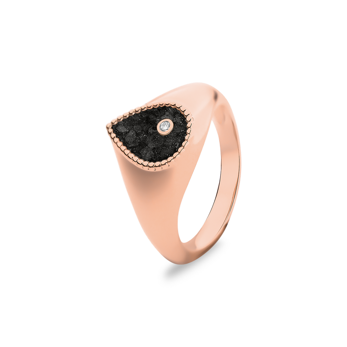 See You Tear Ring Diamond 1.2 cm zilver zwart - RG073D-EU47