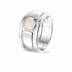 See You Stackable Polished Ring zilver zwart - RG026-EU47