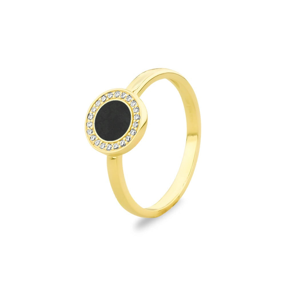 See You Diskring voor as met steentjes in goud – RG-056 – afbeelding 6