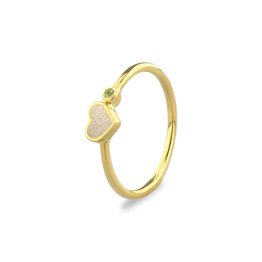 See You Gouden hartring met as en geboortesteen – RG057 – afbeelding 2