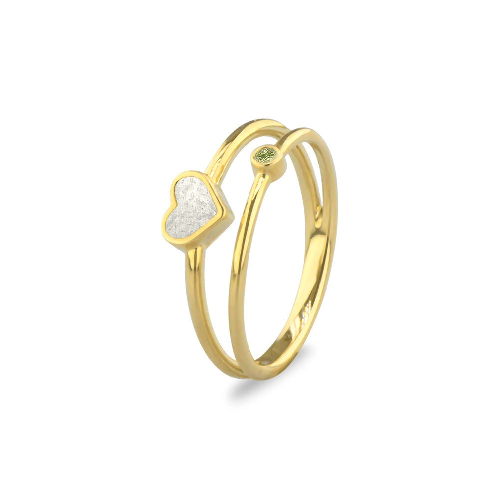 See You Dubbele hartring met as en geboortesteen in goud – RG058 – afbeelding 23