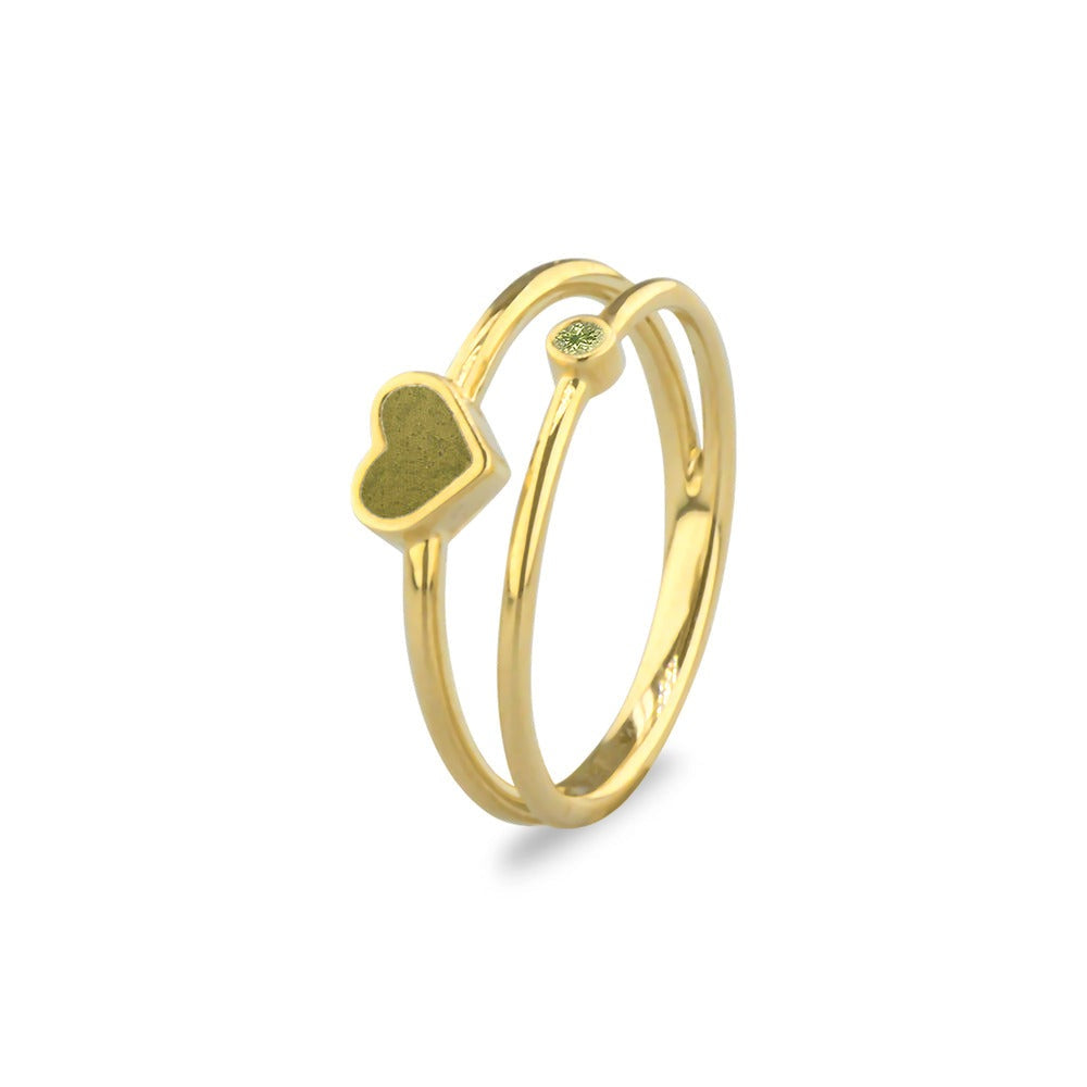See You Dubbele hartring met as en geboortesteen in goud – RG058 – afbeelding 20