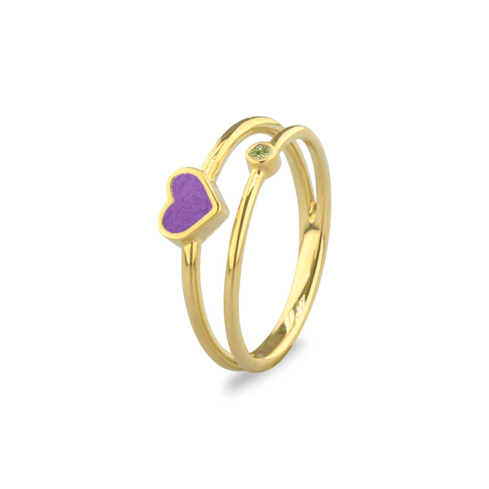 See You Dubbele hartring met as en geboortesteen in goud – RG058 – afbeelding 15