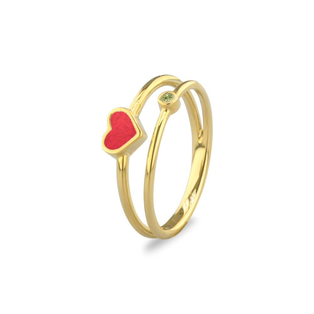 See You Dubbele hartring met as en geboortesteen in goud – RG058 – afbeelding 11