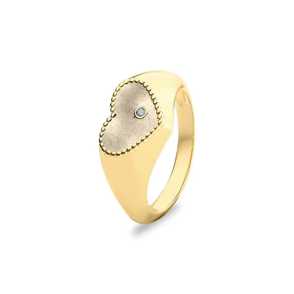See You Gouden hartring met diamant voor as – RG071 – afbeelding 2