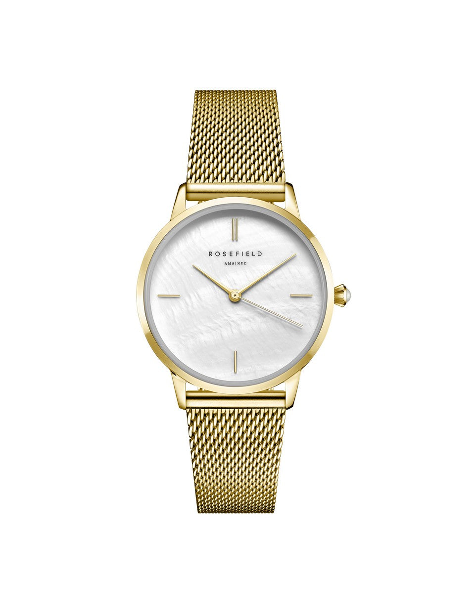 Rosefield horloge RMGMG-R06 Pearl Edit Mesh White MOP Gold - PansiteNederland.nl