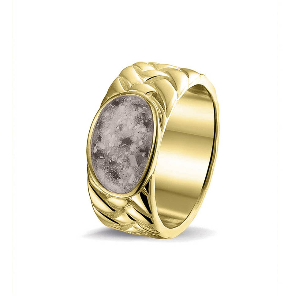 See You Braided Band Ring 75 mm zilver zwart - ROR008S-EU47
