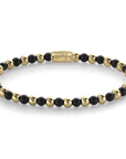 Rebel & and Rose - Armband - Mix Blackadonna - 18 ct yellow gold ionplated - 4mm Armband - RR-40061-G Dames - PansiteNederland.nl