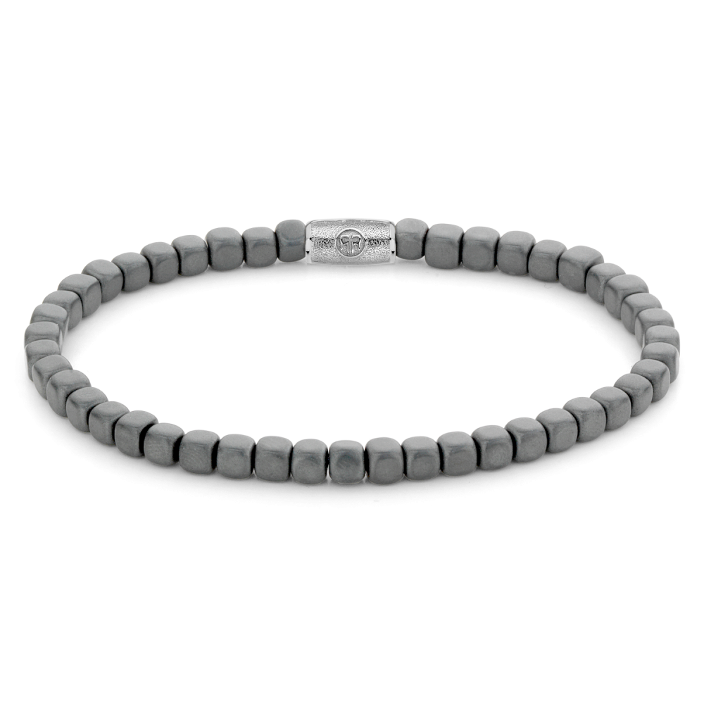 Rebel & Rose No Balls Please 4mm Armband RR-40076-S – Grijs Zwart