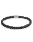 Rebel & Rose Armband Roll The Dice The Blacktone 4mm Natuursteen RR-40079-S - PansiteNederland.nl