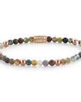 Rebel & Rose Indian Summer Rosegold armband met 4mm agaatkralen in groentinten