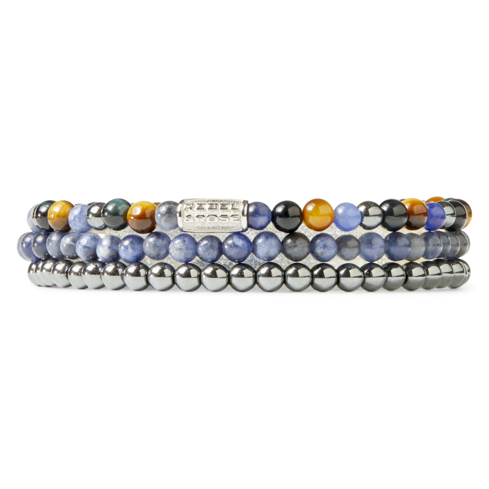 Rebel & Rose Stones Only 4mm Armband RR-40130-S – Blauw