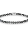 Rebel & & Rose - Armband - Grey Silver Shine Armband – 4mm Hematiet – RR-40131-S Unisex