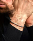 Rebel & & Rose - Armband - Grey Silver Shine Armband – 4mm Hematiet – RR-40131-S Unisex