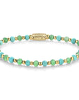 Rebel & Rose Armband Blue Green Adventure 4mm 18K Geelgoud Ionplated Unisex RR-40143-G - PansiteNederland.nl