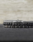 Rebel & and Rose - Armband - Black Rocks - 6mm - RR-60033-S Unisex - PansiteNederland.nl