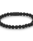 Rebel & Rose Armband Blackoon All-Black 6mm Natuursteen RR-60087-B - PansiteNederland.nl