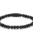 Rebel & Rose Armband Variations All-Black 6mm Natuursteen RR-60107-B - PansiteNederland.nl