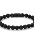 Rebel & and Rose - Armband - Black Rocks - All-Black - 8mm - RR-80073-B Unisex