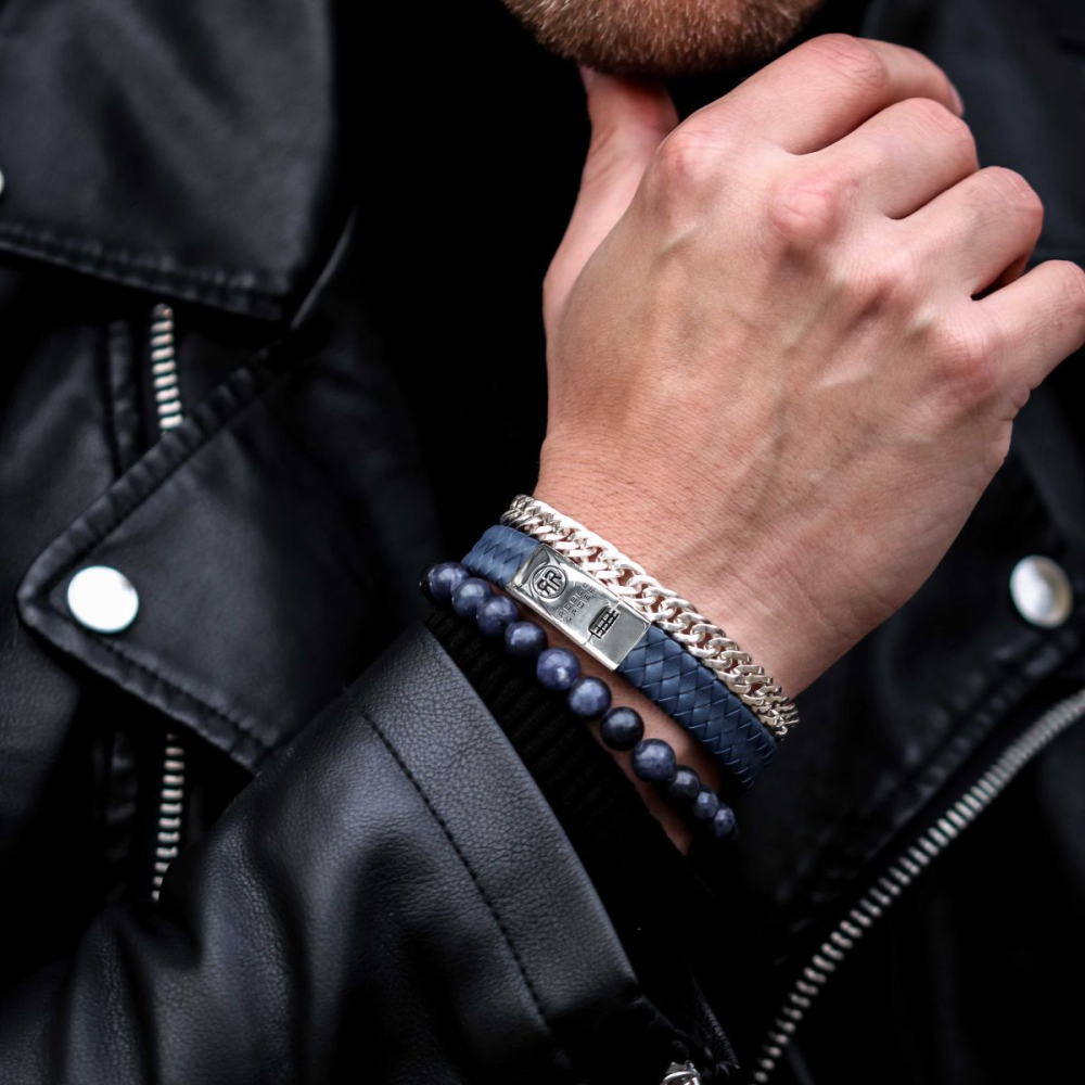 Rebel & Rose Stones Only 8mm Armband RR-80096-V – Blauw