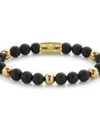 Rebel & Rose Armband Matt Blackadonna 8mm 18K Geelgoud Ionplated RR-8DV05-G - PansiteNederland.nl