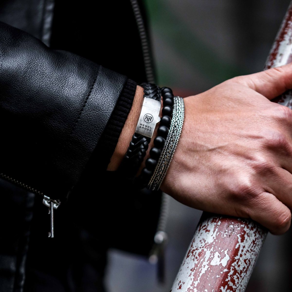 Rebel & Rose Absolutely Leather Armband RR-L0076-S – Zwart