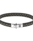 Rebel & and Rose - Armband - Singletranded Black Grey - RR-L0144-S Unisex - PansiteNederland.nl