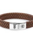 Rebel & and Rose - Armband - Braided Flat 925 Cognac - RR-L0157-S Heren - PansiteNederland.nl