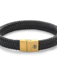 Rebel & and Rose - Armband - Fulletal Herringbone Black Gold - RR-M0021-G Heren - PansiteNederland.nl