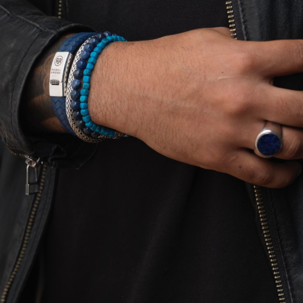 Rebel & Rose Sterling Silver Rings Ring RR-RG029-S – Blauw