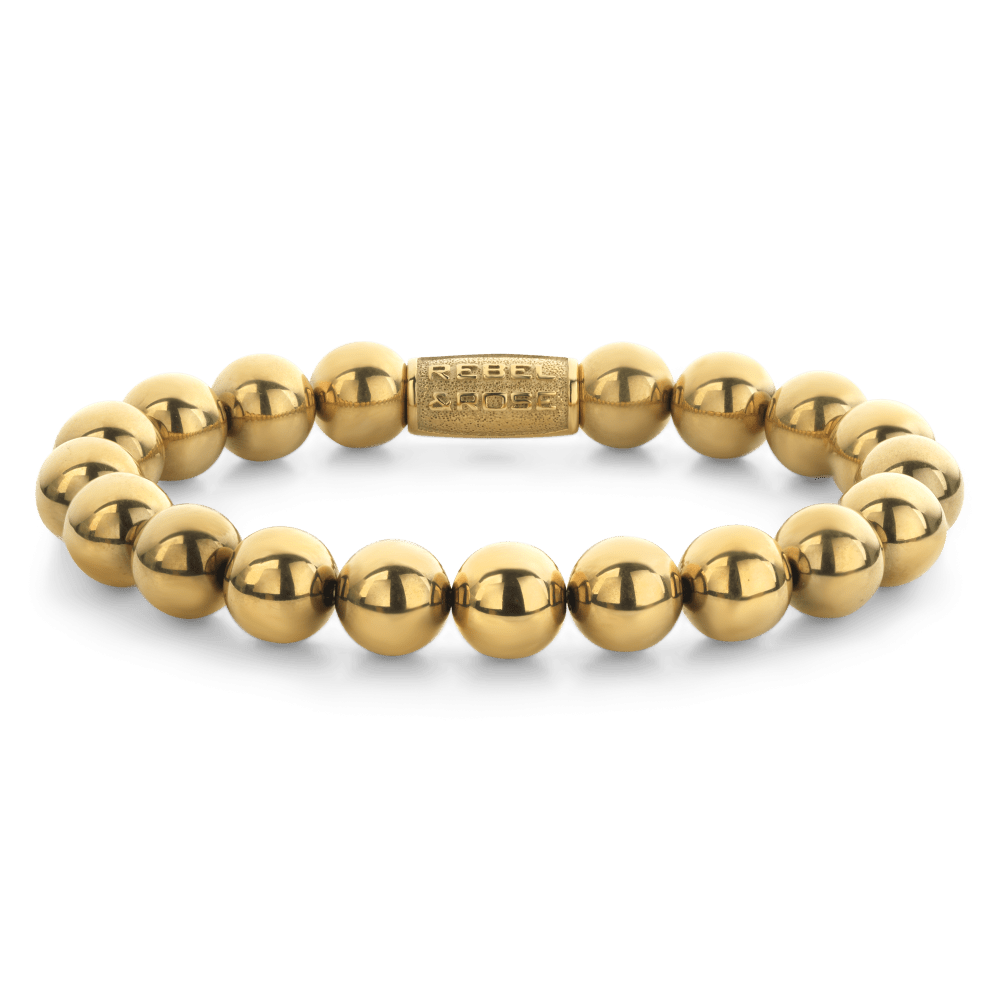 Rebel & & Rose - Armband -  Yellow Gold Handmade Rocks - 10mm RR-10009-G - PansiteNederland.nl