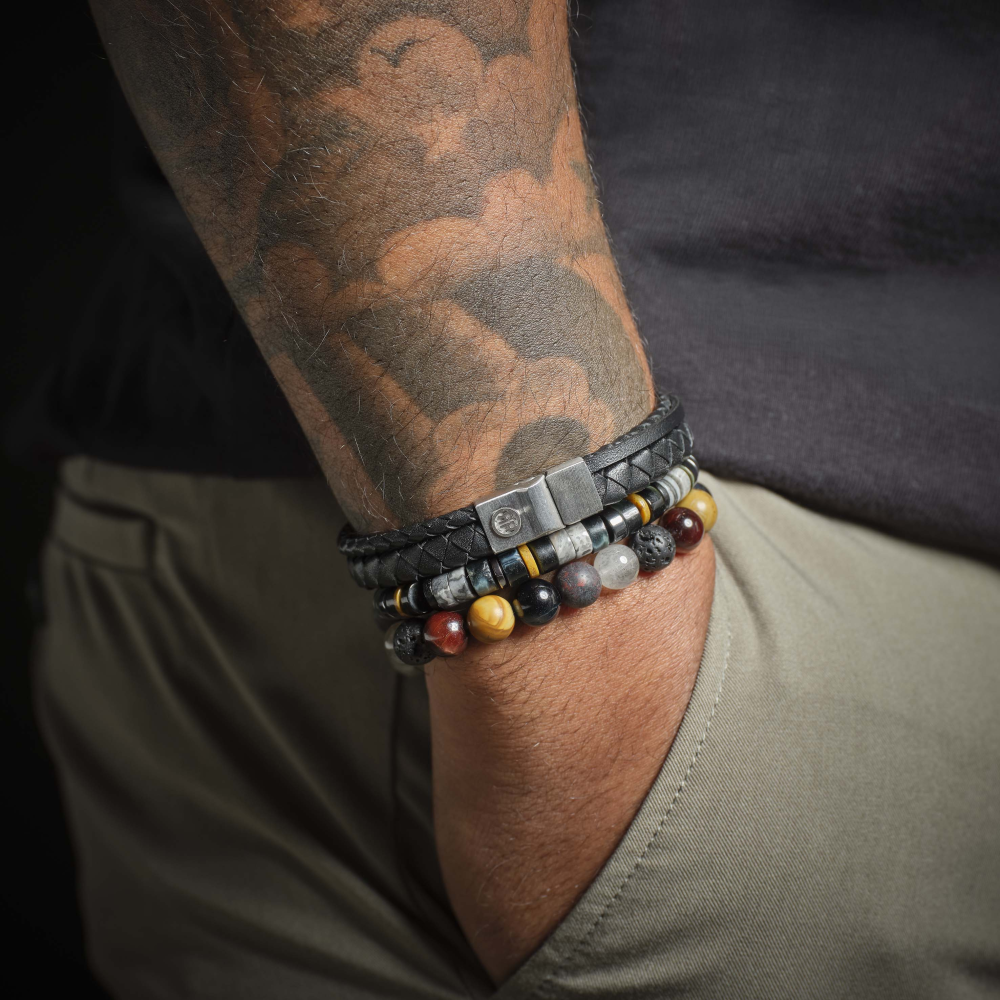 Rebel & Rose No Balls Please 6mm Armband RR-60159-S – Bruin/Grijs