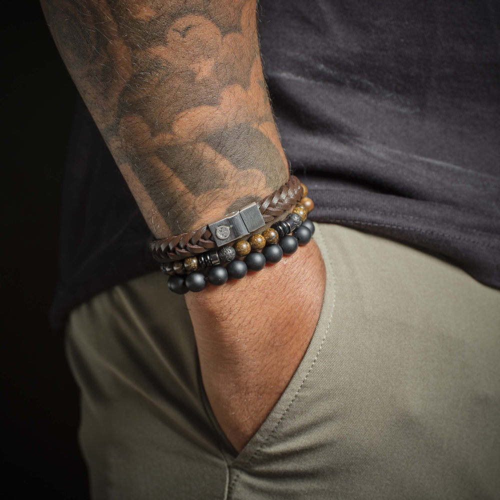 Rebel & Rose Stones Only 6mm Armband RR-60160-S – Bruin