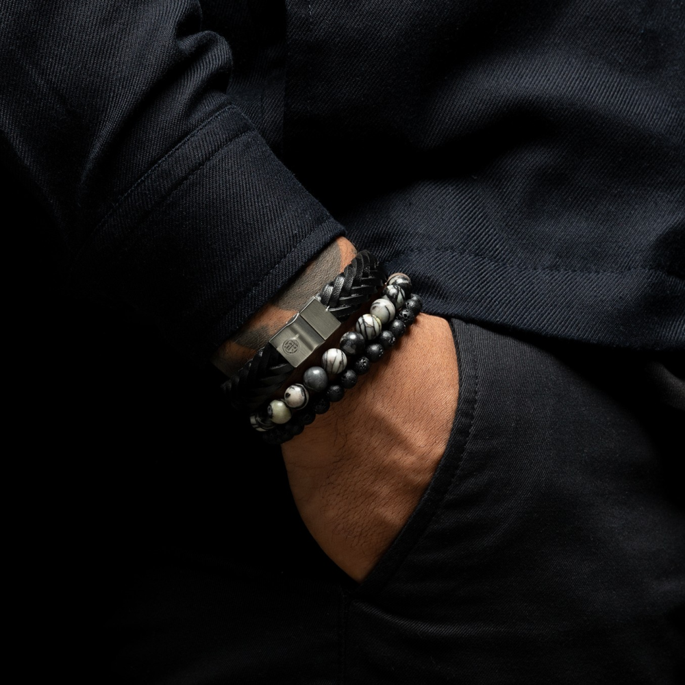 Rebel & Rose Black 6mm Armband RR-60087-B – Zwart