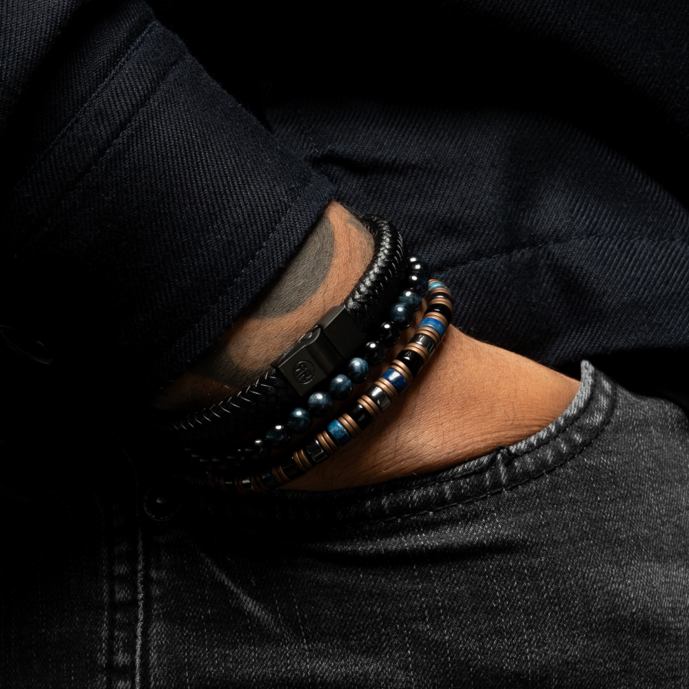 Rebel & Rose Full Metal 9mm Black Black Armband RR-M0062-B – Zwart