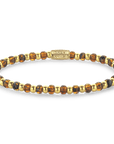 Rebel & and Rose - Armband - Mix Glass Rocks Tiger Gold - 4mm Armband - RR-40146-G Dames - PansiteNederland.nl