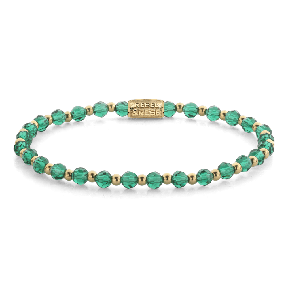 Rebel & Rose armband Mix Green Morning Glam Rocks - 4mm RR-40167-G - PansiteNederland.nl