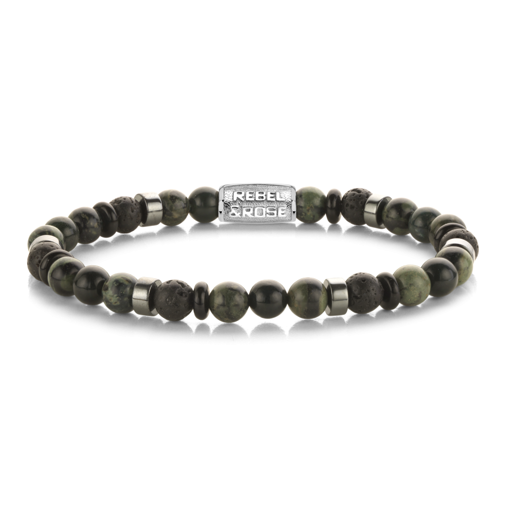 Rebel & Rose Stones Only 6mm Armband RR-60158-S - Groen