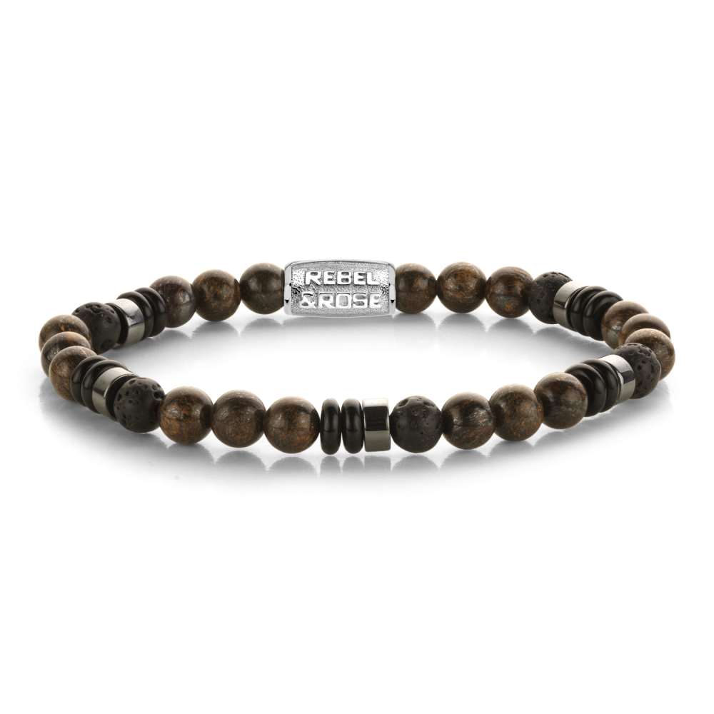 Rebel & Rose Stones Only 6mm Armband RR-60160-S - Bruin