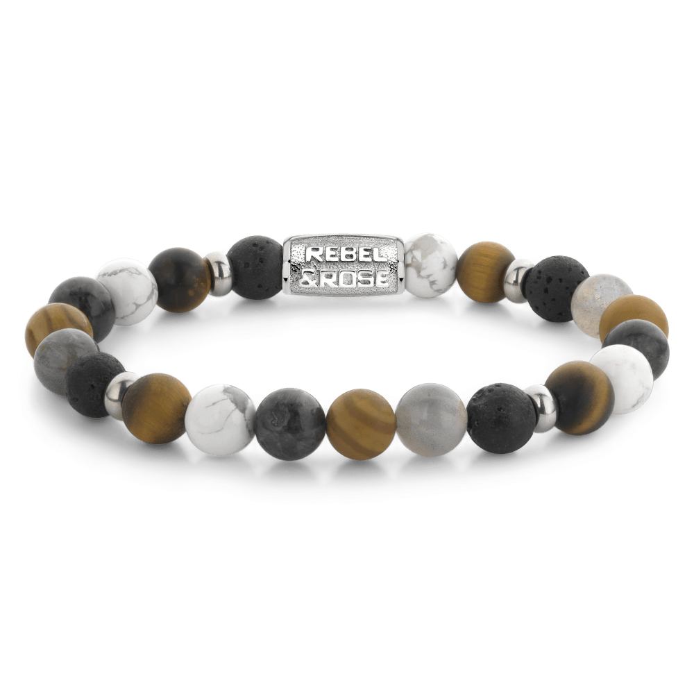 Rebel & & Rose - Armband -  Mountain Cliff - 8mm RR-80120-S - PansiteNederland.nl