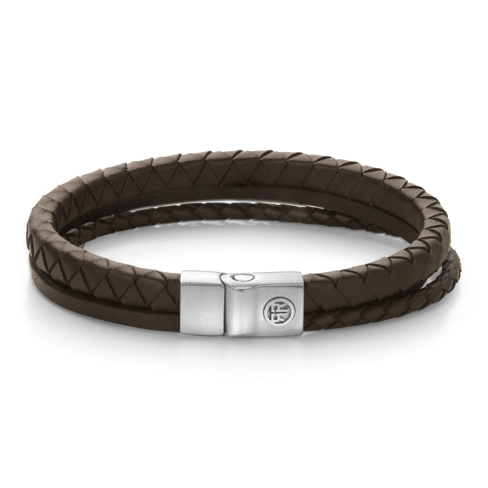 Rebel & Rose Full Metal Premium Combo 9mm Brown Armband RR-M0065-S - Bruin