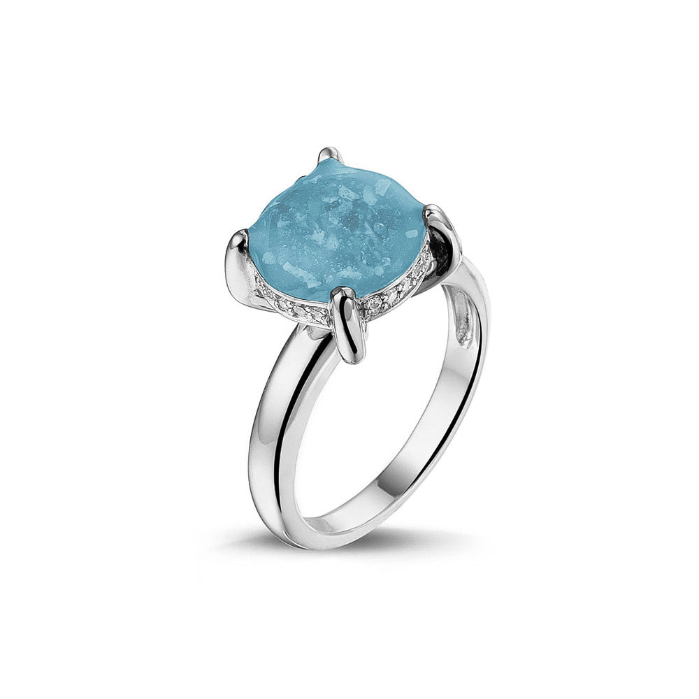 See You Claw Gem Ring 10 mm zilver zwart - RWS003-EU50