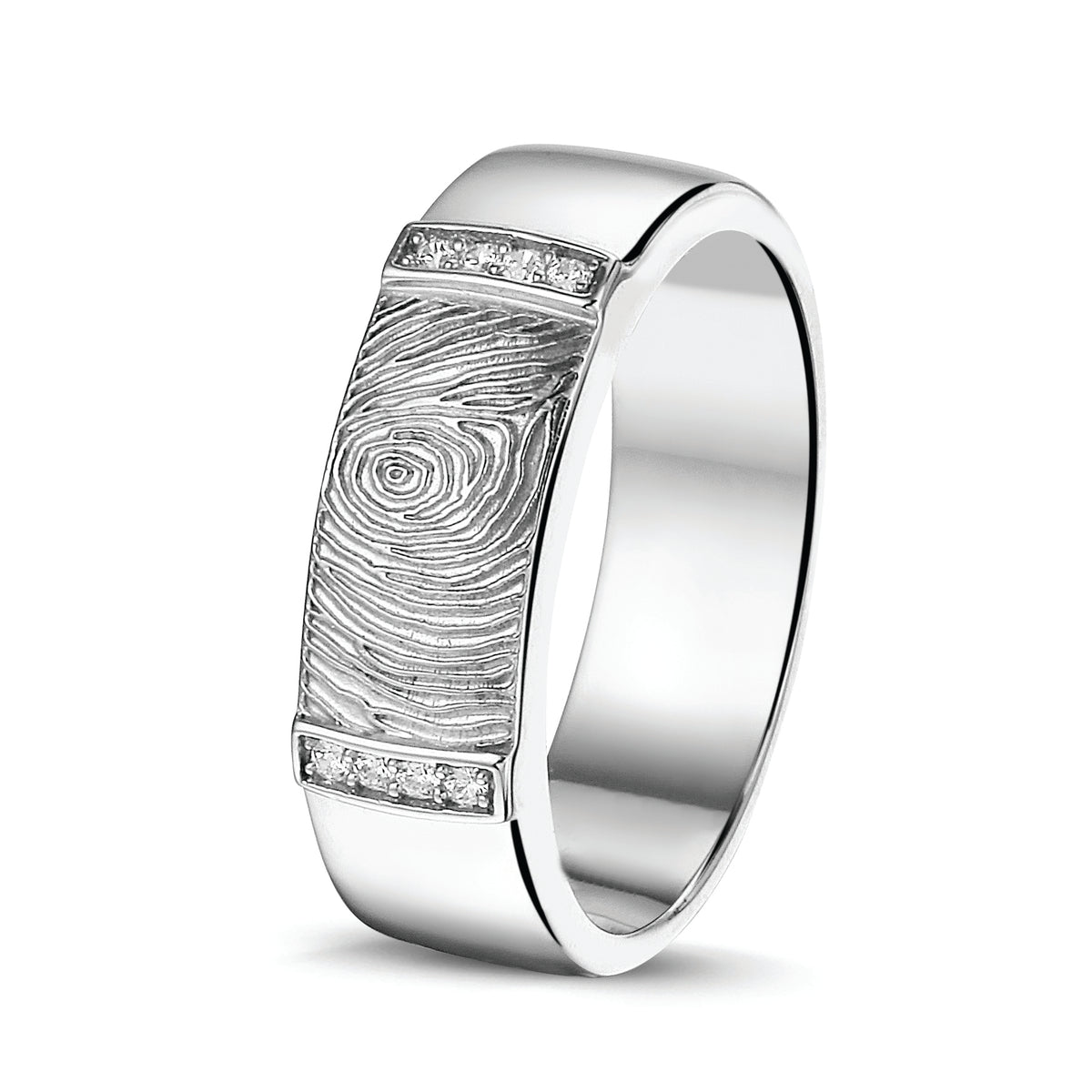 See You Fingerprint Gem Band Ring