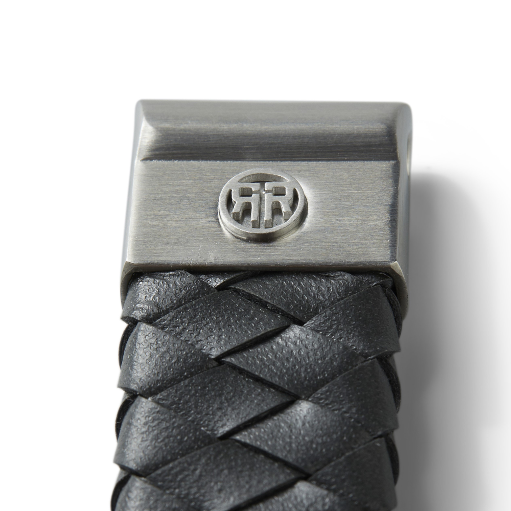 Rebel & Rose Full Metal Leather 12mm Armband RR-M0042-S – Geen Steen