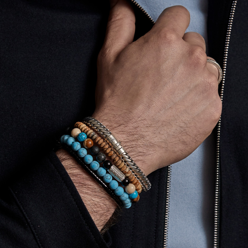 Rebel & Rose Stones Only 8mm Armband RR-80043-S – Groenblauw