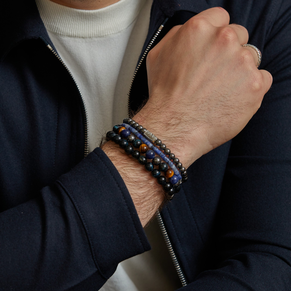 Rebel & Rose Stones Only 8mm Armband RR-80039-S – Donkerblauw