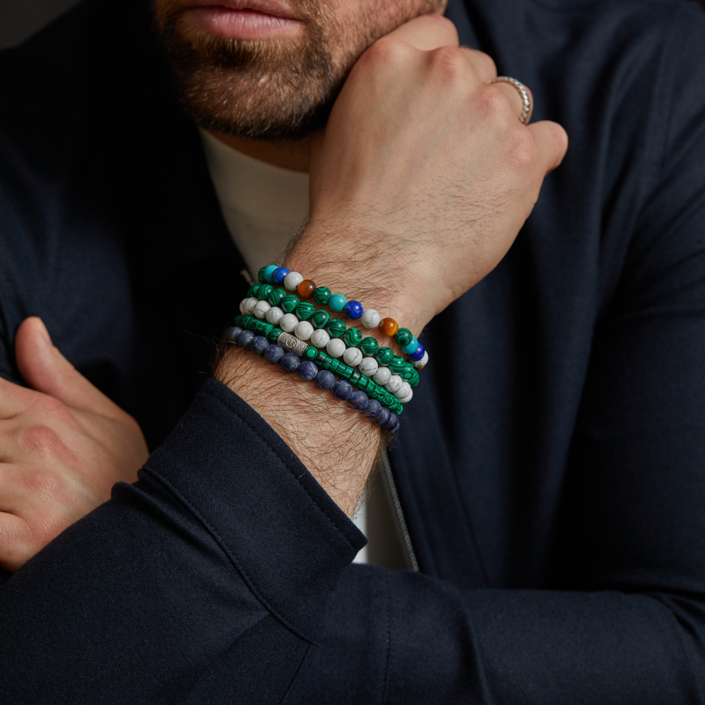 Rebel & Rose Stones Only 8mm Armband RR-80022-S – Blauw - mat