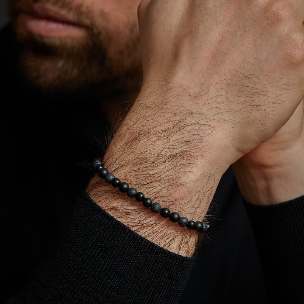 Rebel & Rose Black 6mm Armband RR-60088-B – 3 kleuren zwart
