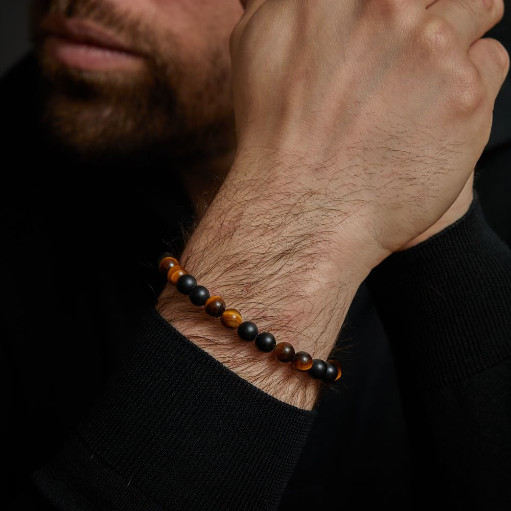 Rebel & Rose More Balls Than Most 8mm Armband RR-80067-S – Bruin/Zwart